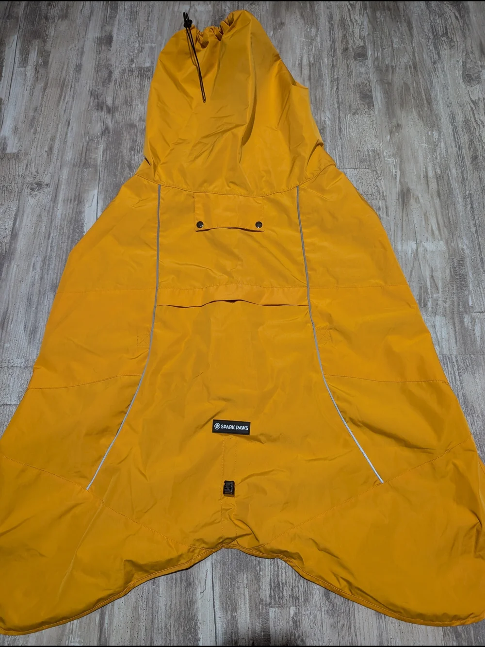 Spark Paws Waterproof Yellow Dog Rain Jacket - Reflective Trim